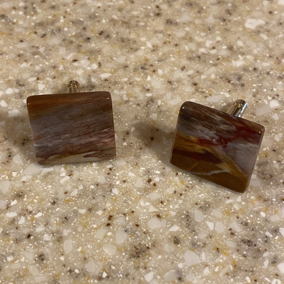 Vintage Natural Agate Cuff Links - Picture 16 of 16